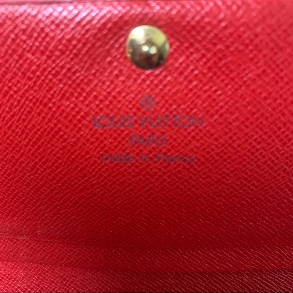 Preloved Rare Louis Vuitton Red Epi Porte Monnaie Billets Tresor Bifold Wallet - Picture 5 of 12